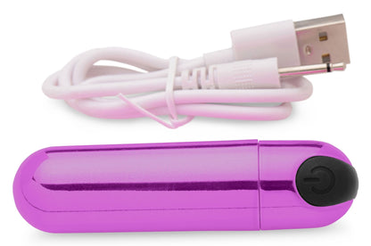 10x Rechargeable Vibrating Metallic Bullet - Purple BNG-AG656-PUR