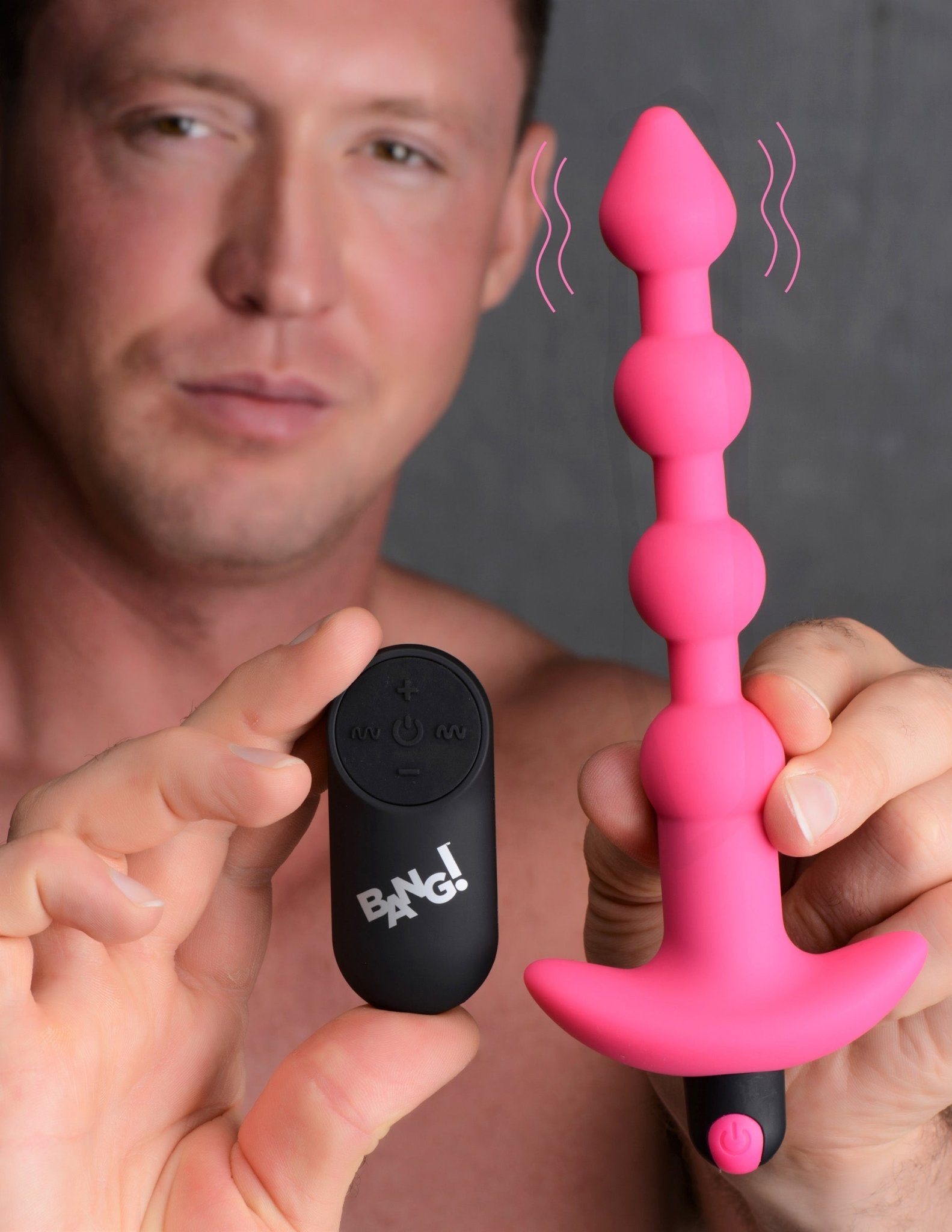 Bang - Vibrating Silicone Anal Beads and Remote Control - Pink BNG-AG614-PNK