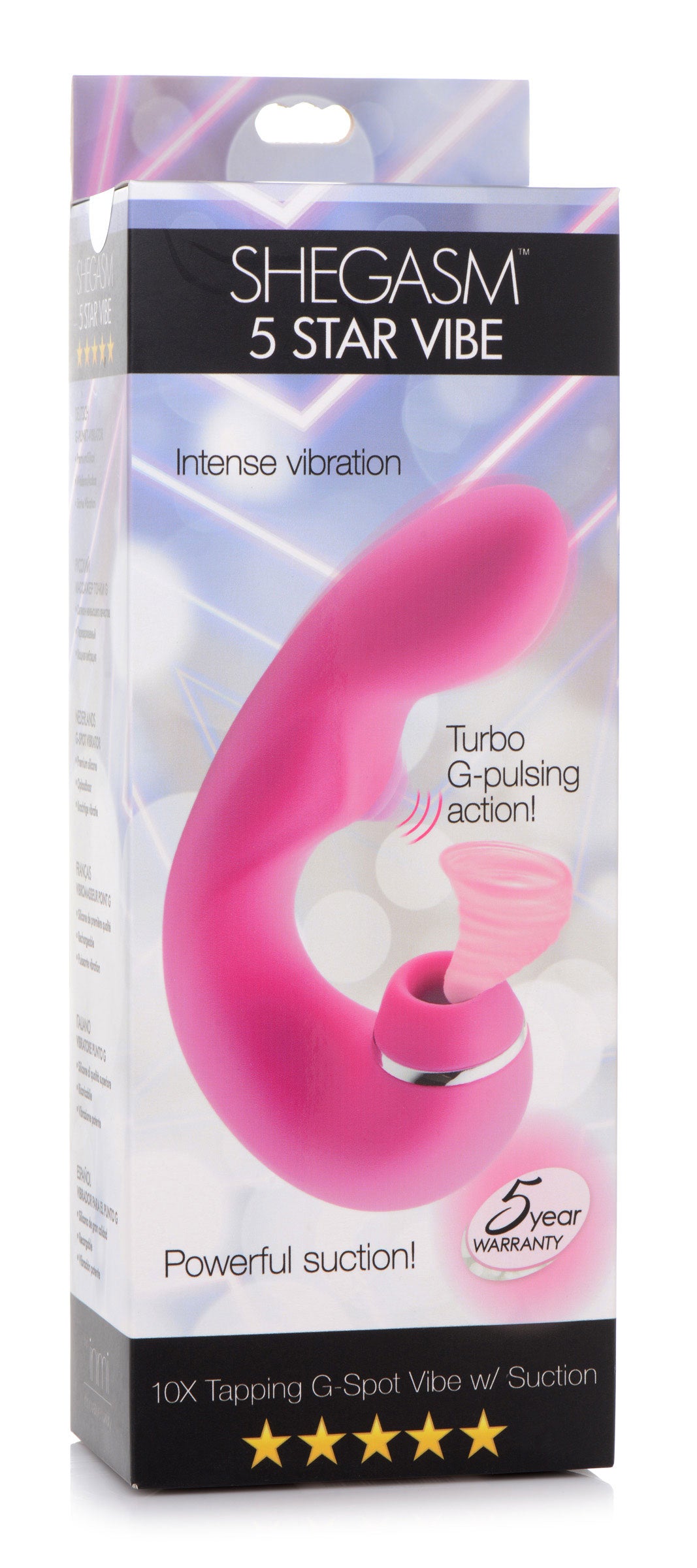 Shegasm 5 Star 10x Tapping G-Spot Vibe With Suction - Pink INM-AG667PINK