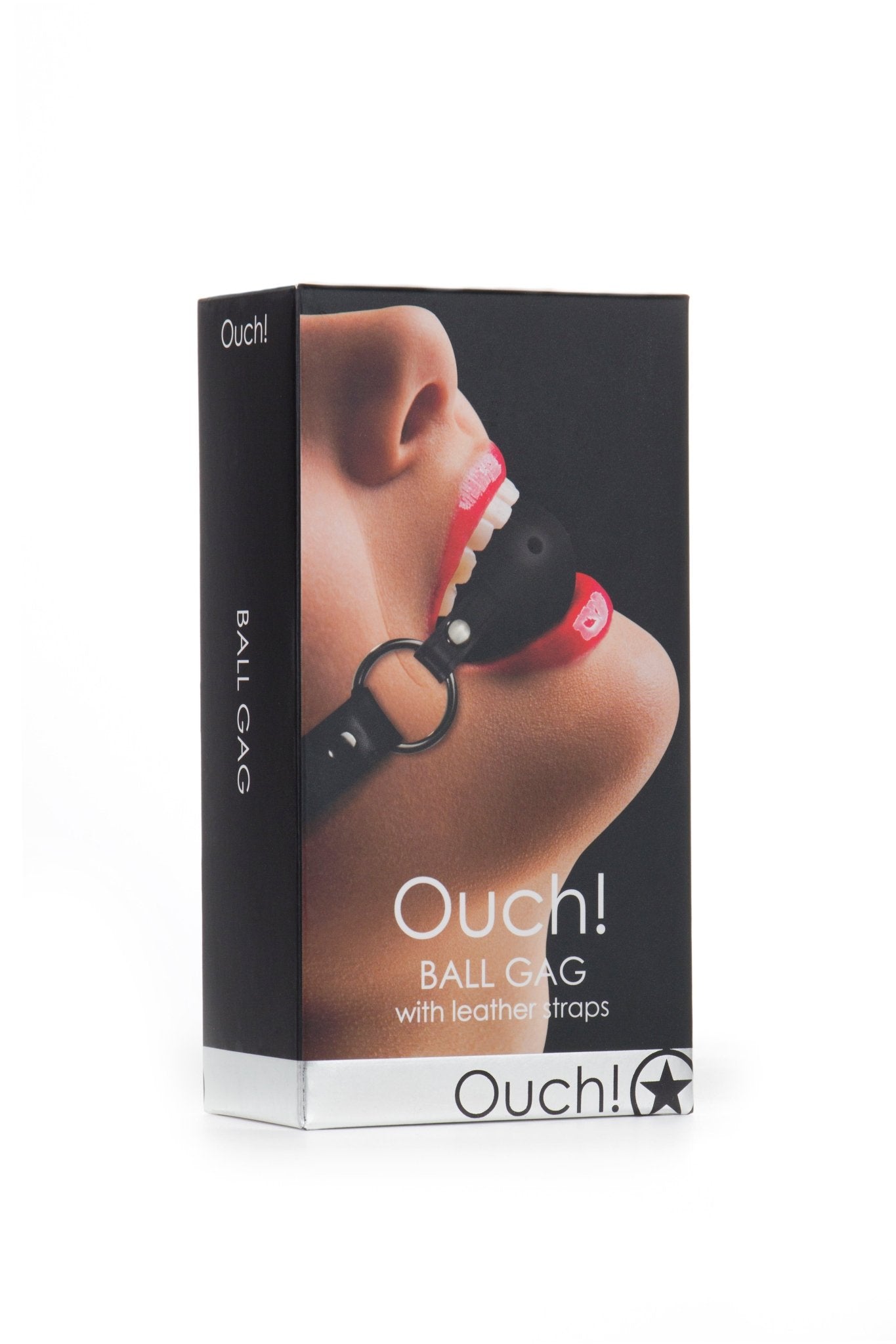 Ball Gag With Leather Straps - Black OU-OU047BLK