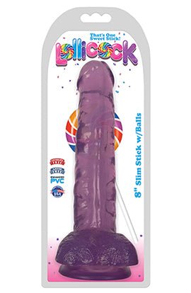 Lollicock - 8 Inch Slim Stick With Balls - Grape Ice CN-14-0518-51