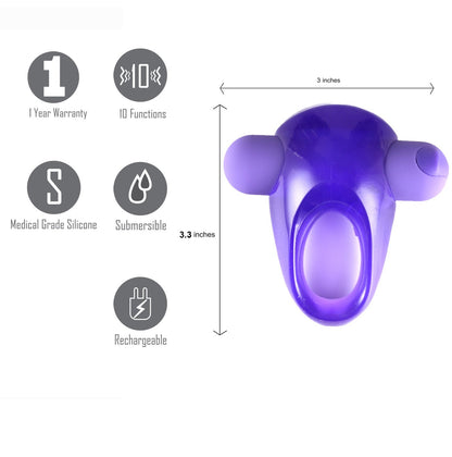 Casey Vibrating Erection Enhancer Ring - Purple MTMA1722-L4