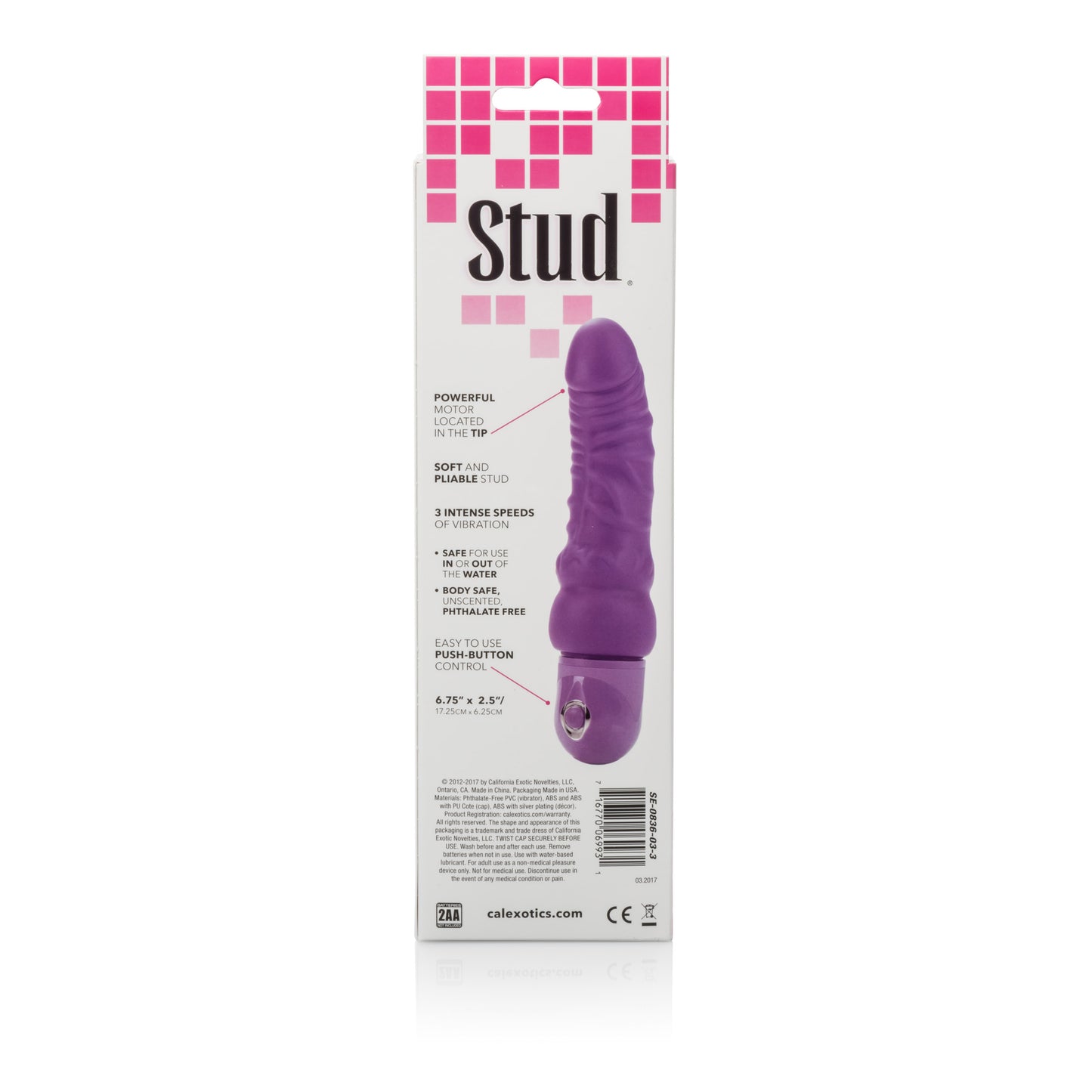 Waterproof Power Stud Curvy Dong - Purple SE0836033