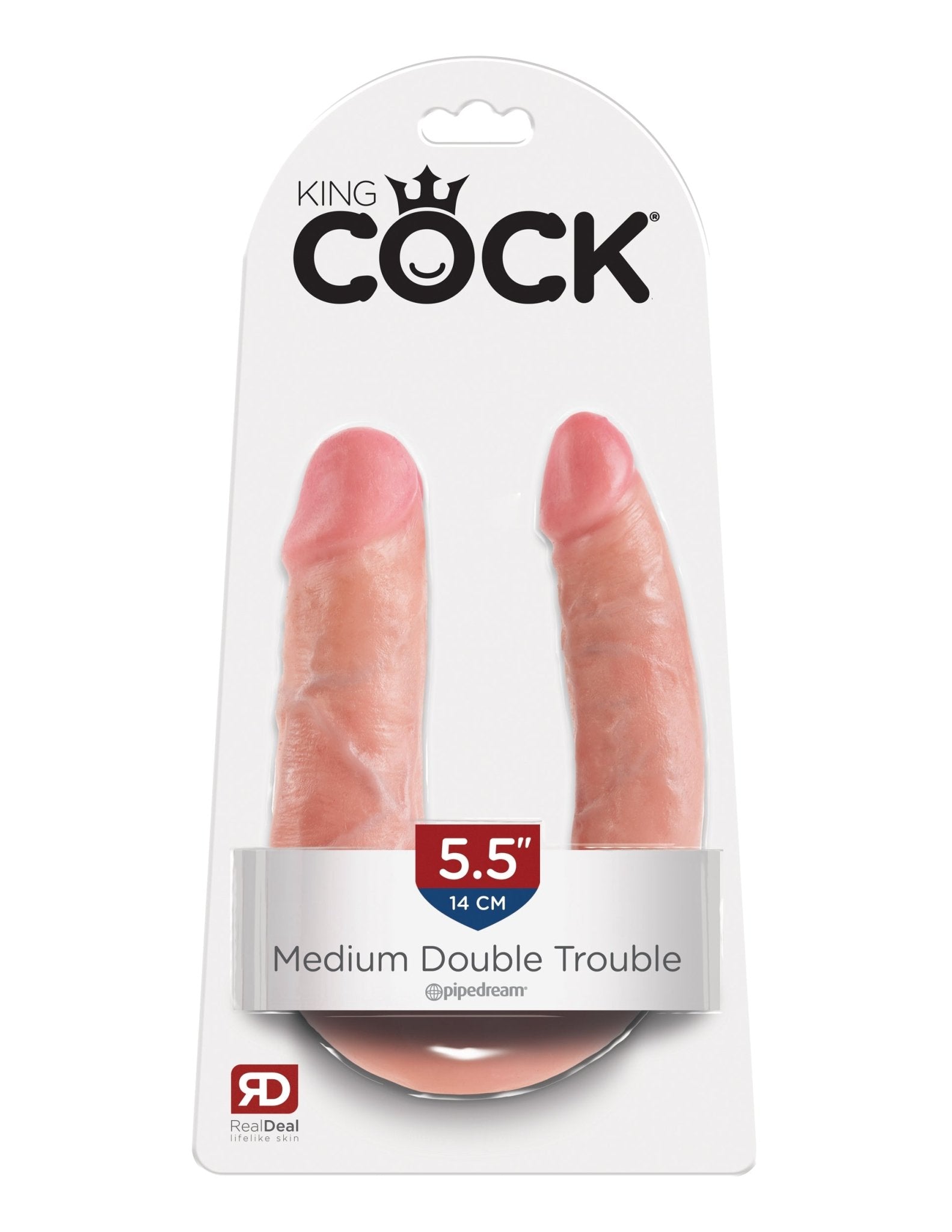 King Cock Double Trouble - Medium - Flesh PD5514-21