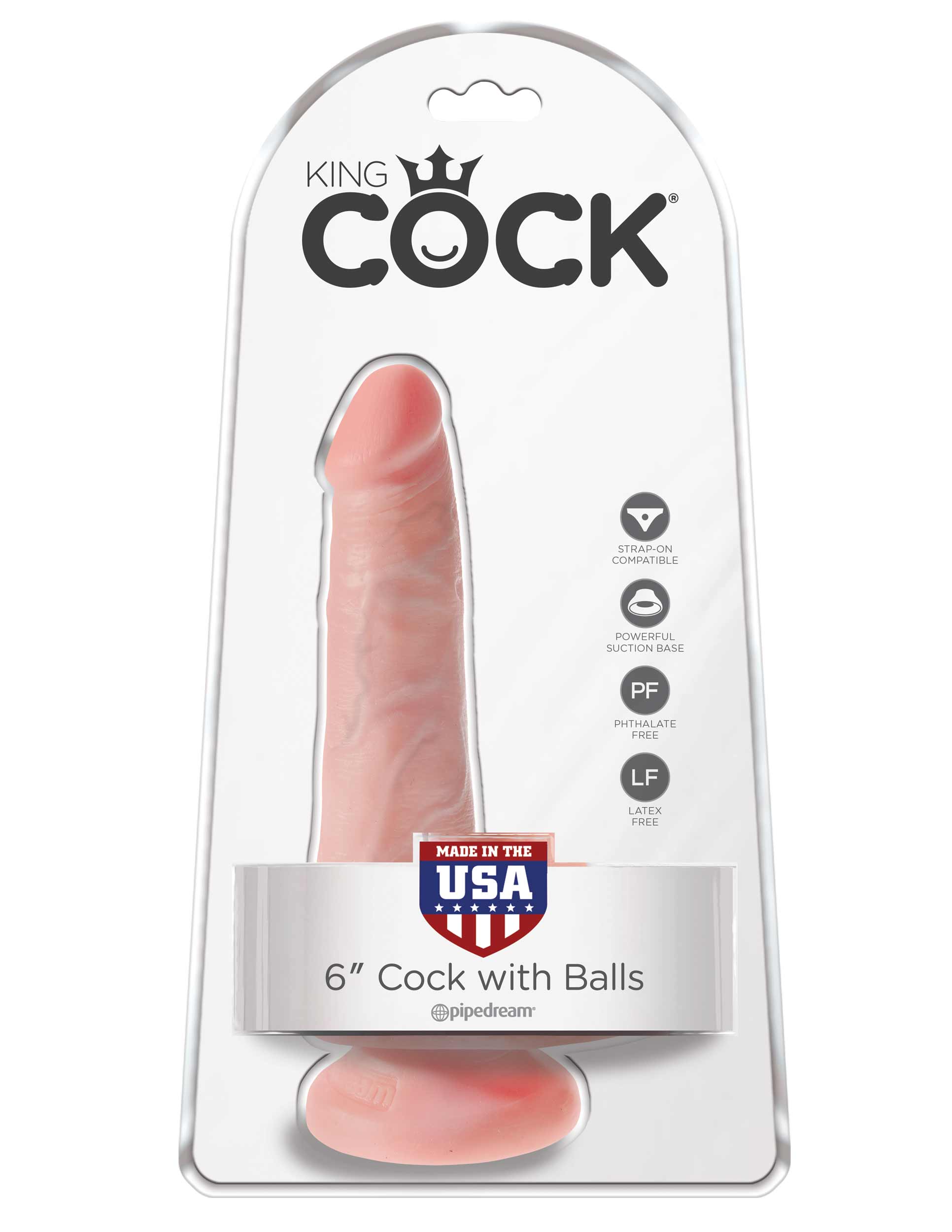 King Cock 6 Inch Cock With Balls - Light PD5531-21