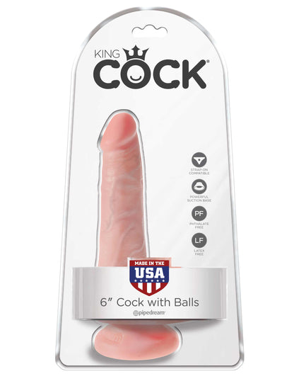 King Cock 6 Inch Cock With Balls - Light PD5531-21