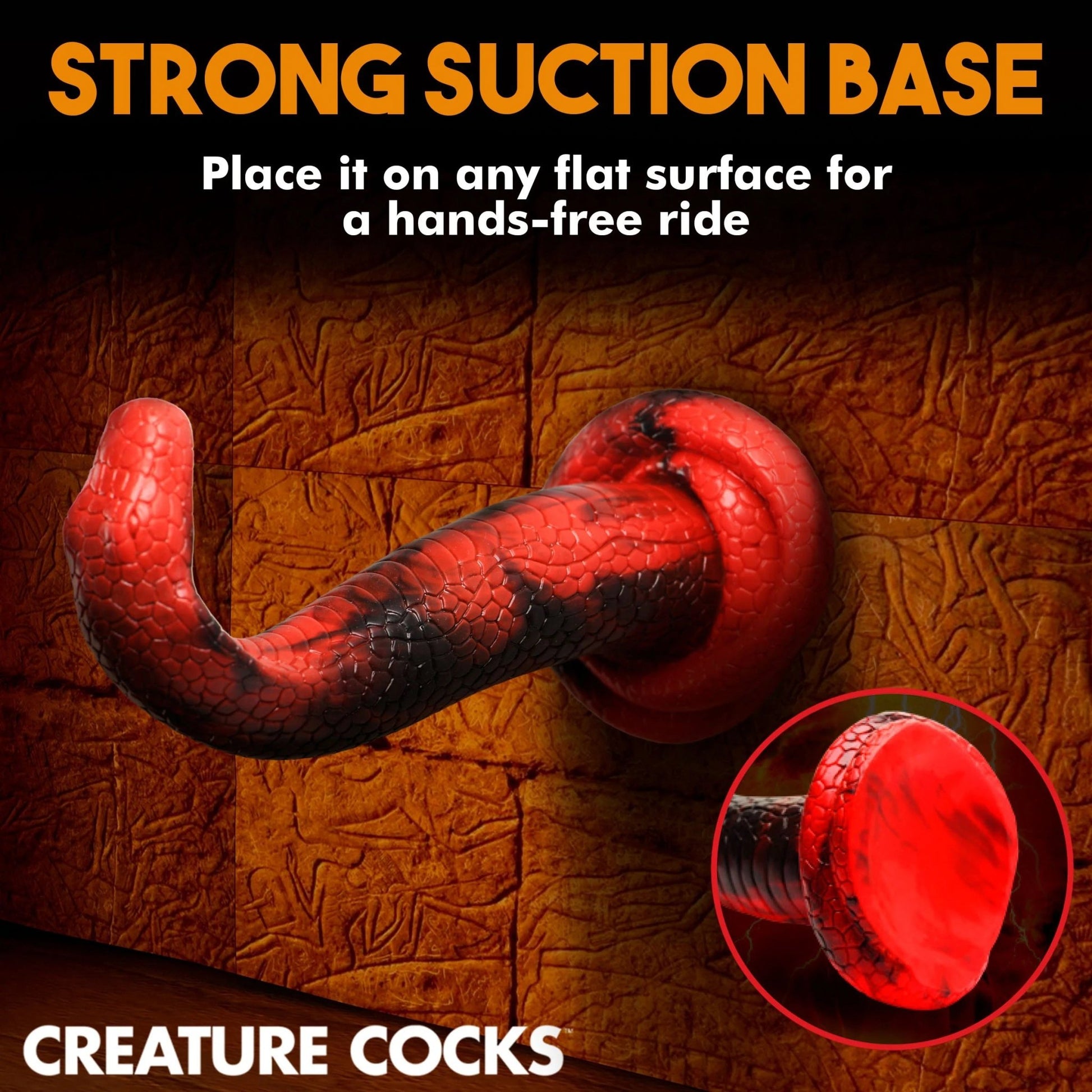 King Cobra King Cobra Silicone Dildo - Red CC-AH196