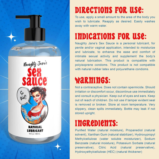 Naughty Jane's Sex Sauce Natural Lubricant 16oz NJ-AH396-16OZ