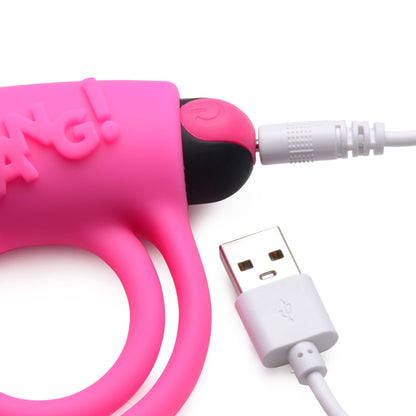 Bang - Silicone Cock Ring and Bullet With Remote Control - Pink BNG-AG572-PNK