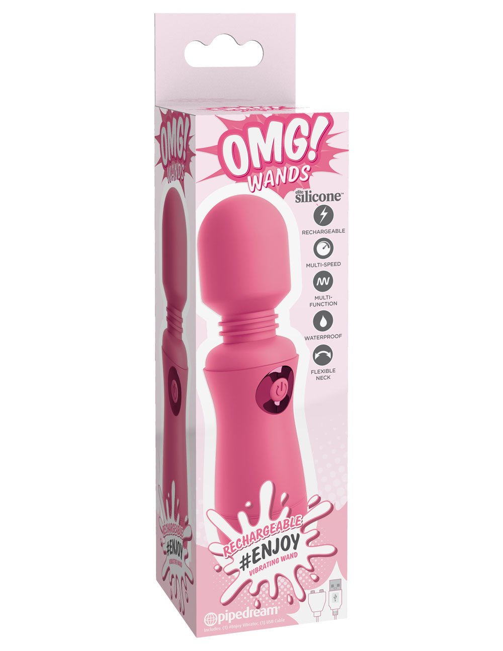 Omg! Wands Enjoy Rechargeable Vibrating Wand - Pink PD1785-11