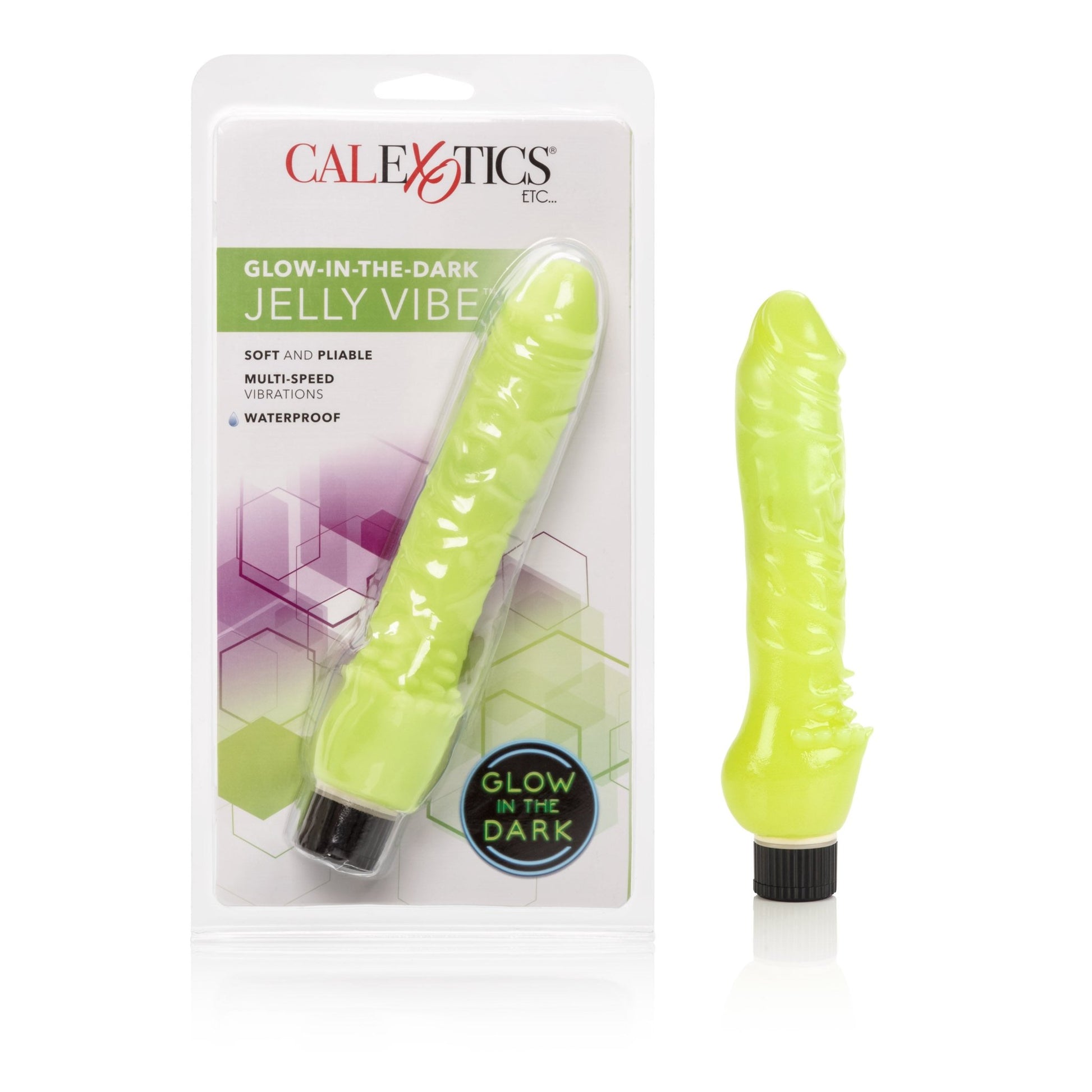 Glow-in-the-Dark Jelly Penis Vibe 7 Inches - Green SE0641102