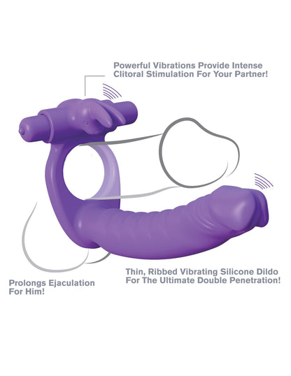 Fantasy C-Ringz Silicone Double Penetrator Rabbit - Purple PD5819-12