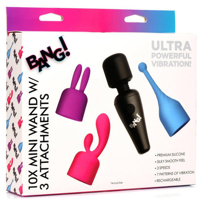 Bang - 10x Mini Wand With 3 Attachments BNG-AH061