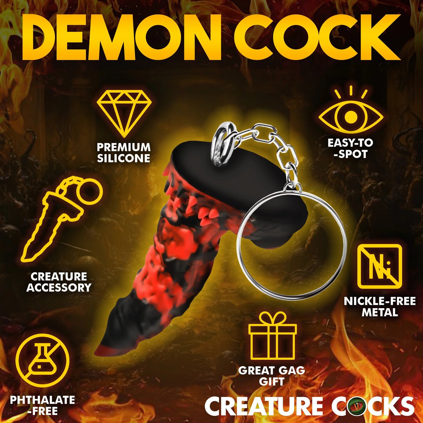 Fire Demon Keychain - Red/black CC-AH438