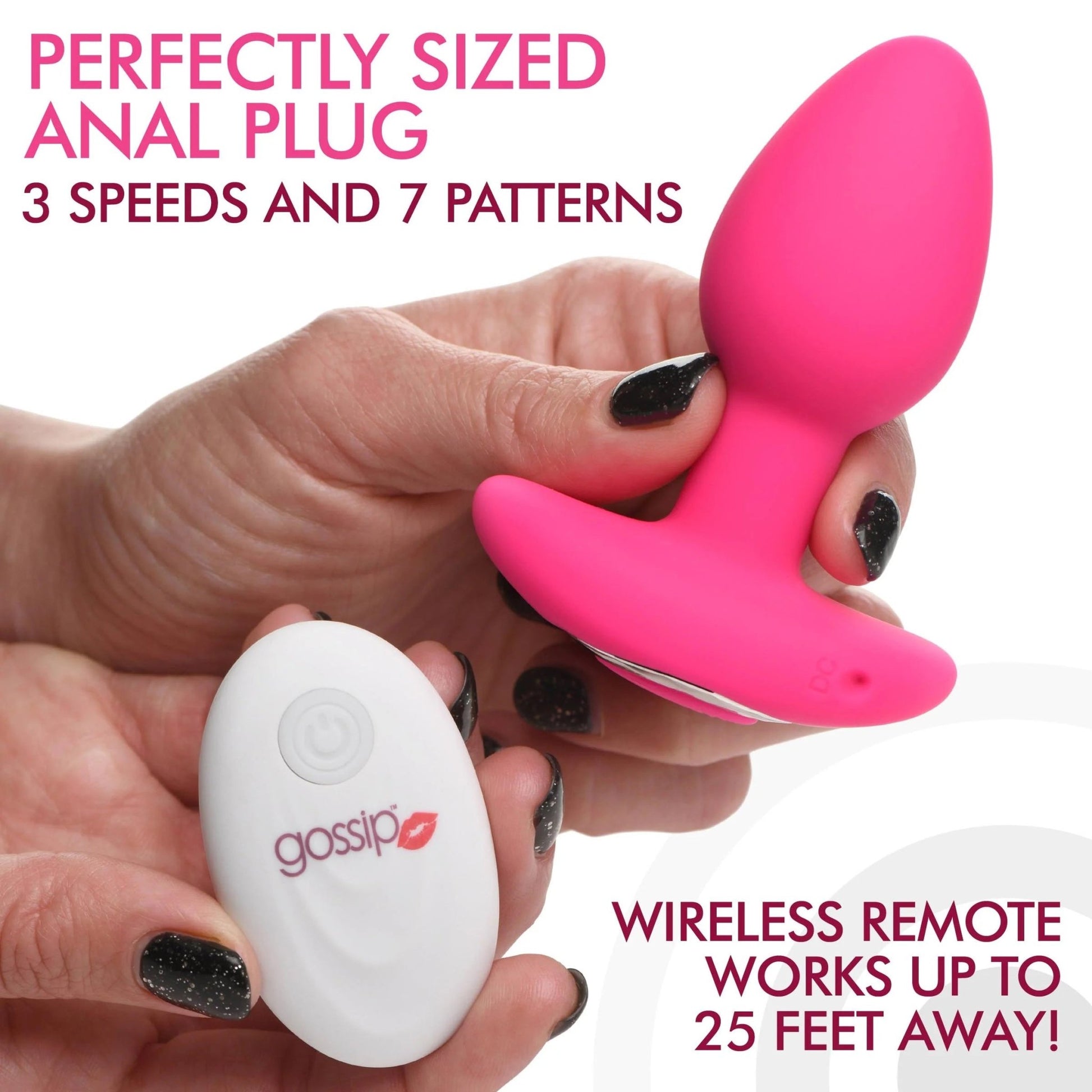 Gossip Pop Rocker 10x Vibrating Silicone Plug - Magenta CN-04-0758-50