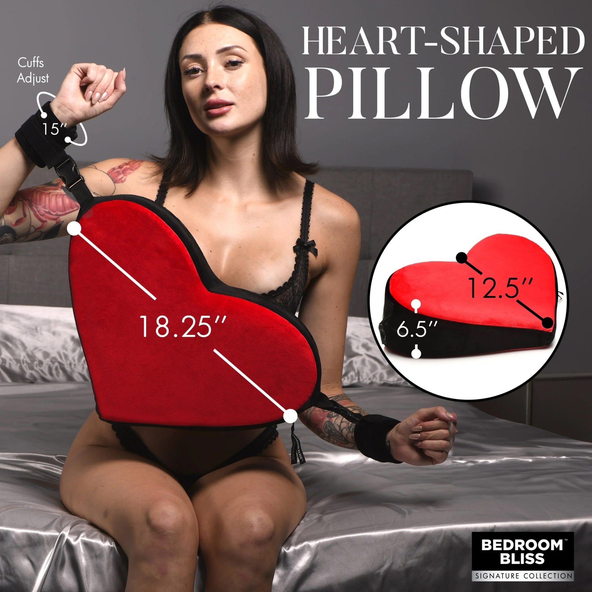 Bondage Love Pillow - Black/red BB-AH365