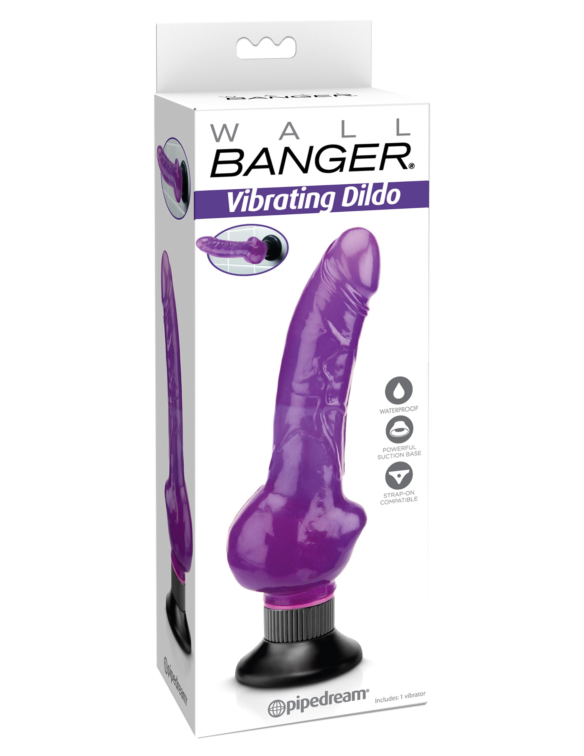 Wall Banger - Vibrating Dildo - Purple PD1356-12