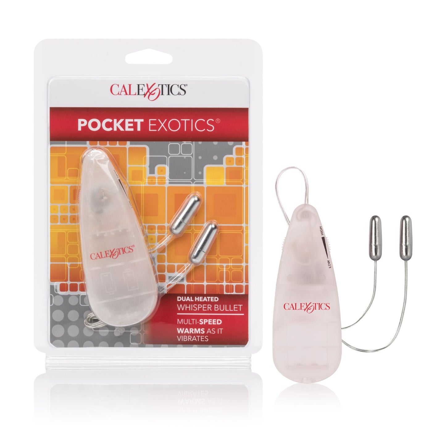 Pocket Exotics Dual Heated Whisper Bullets - Clear SE1101052