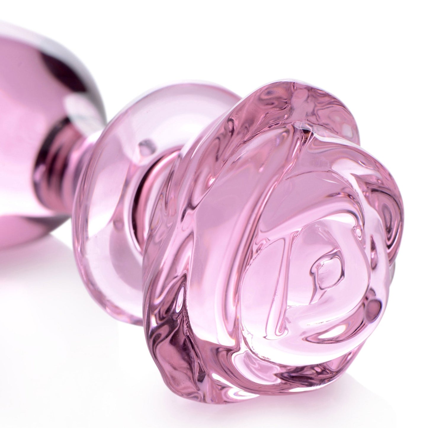 Pink Rose Glass Anal Plug - Large BTYS-AG650-LRG