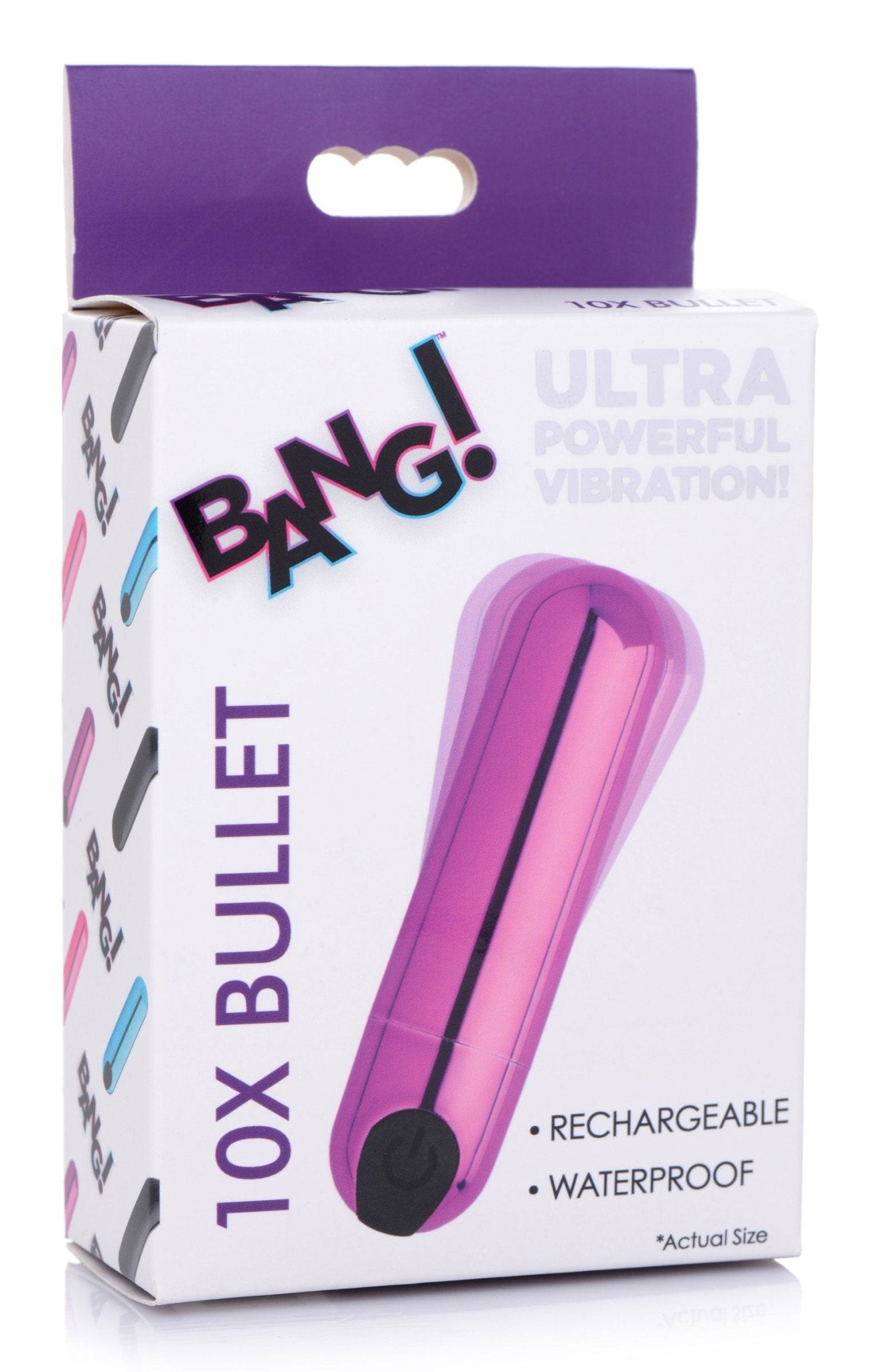 10x Rechargeable Vibrating Metallic Bullet - Purple BNG-AG656-PUR