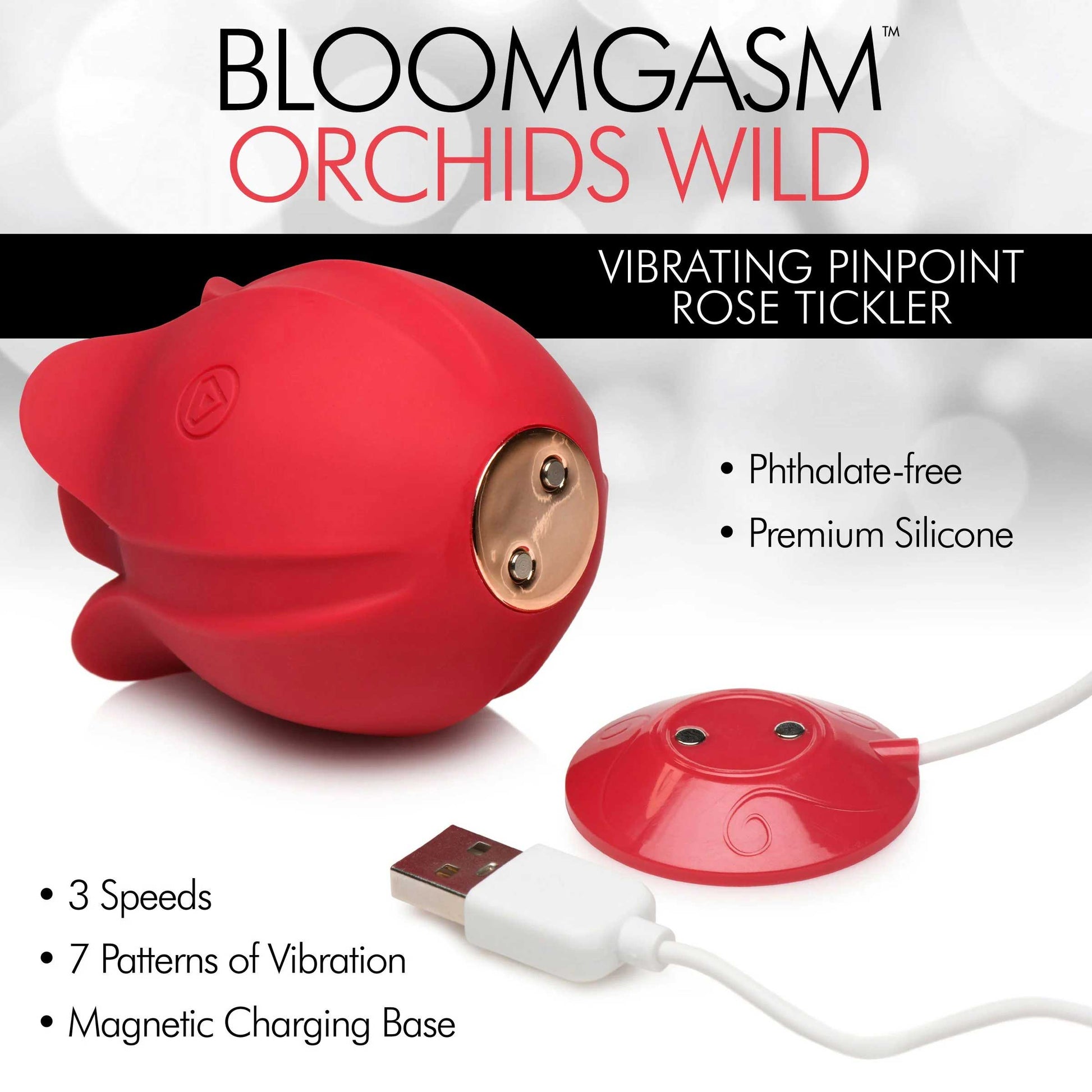 Orchids Wild Vibrating Pinpoint Rose Tickler - Red INM-AH104