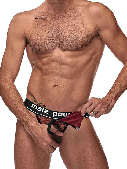 Cock Pit Net Cock Ring Jock - S/ M - Burgundy MP-346260BNSM