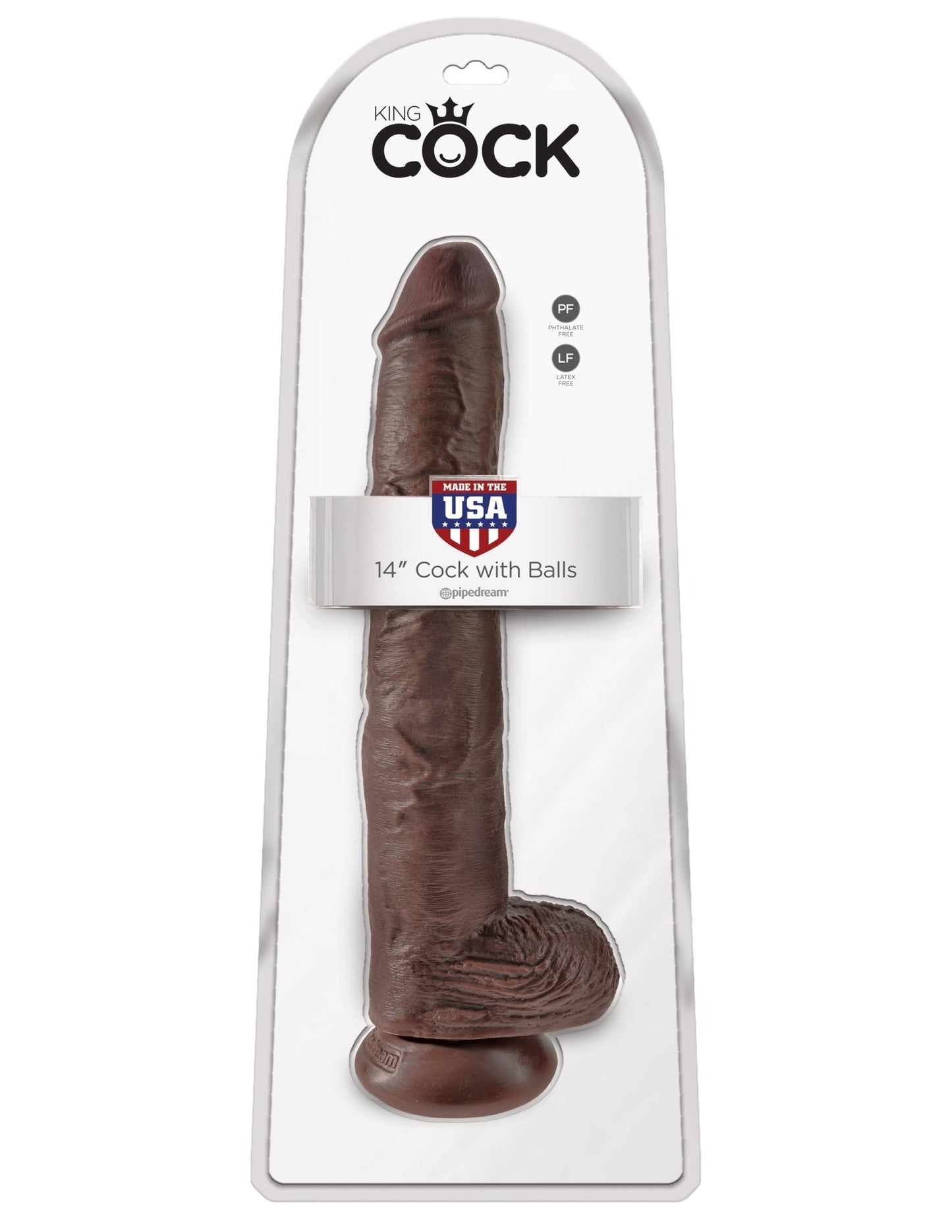 King Cock 14 Inch Cock With Balls - Brown PD5534-29