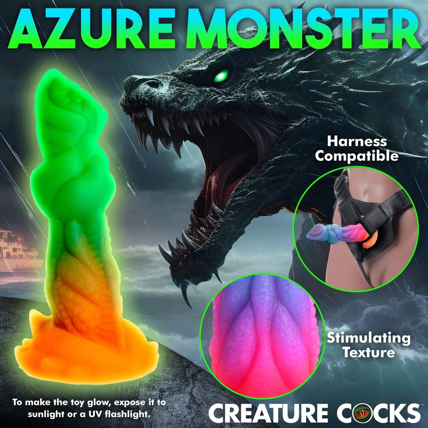 Aqua-Cock Glow-in-the-Dark Silicone Dildo CC-AH291