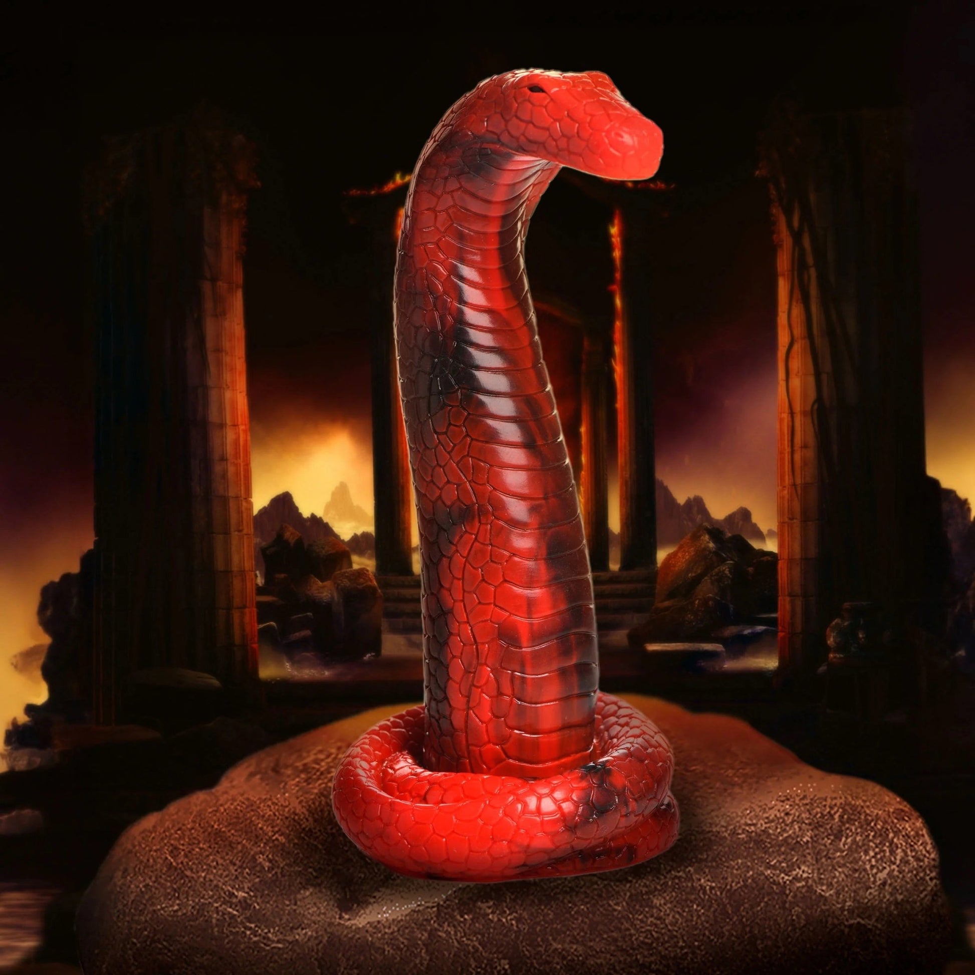 King Cobra King Cobra Silicone Dildo - Red CC-AH196