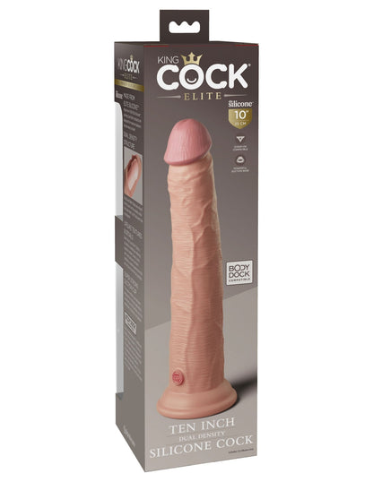 King Cock Elite 10 Inch Dual Density Silicone Cock - Light PD5774-21