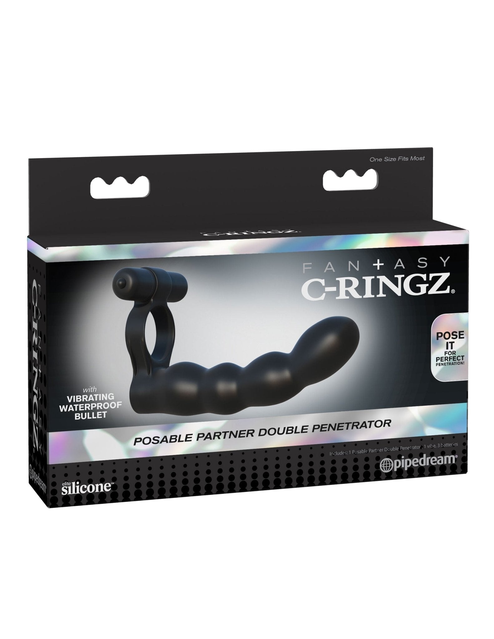 Fantasy C-Ringz Posable Partner Double Penetrator - Black PD5930-23