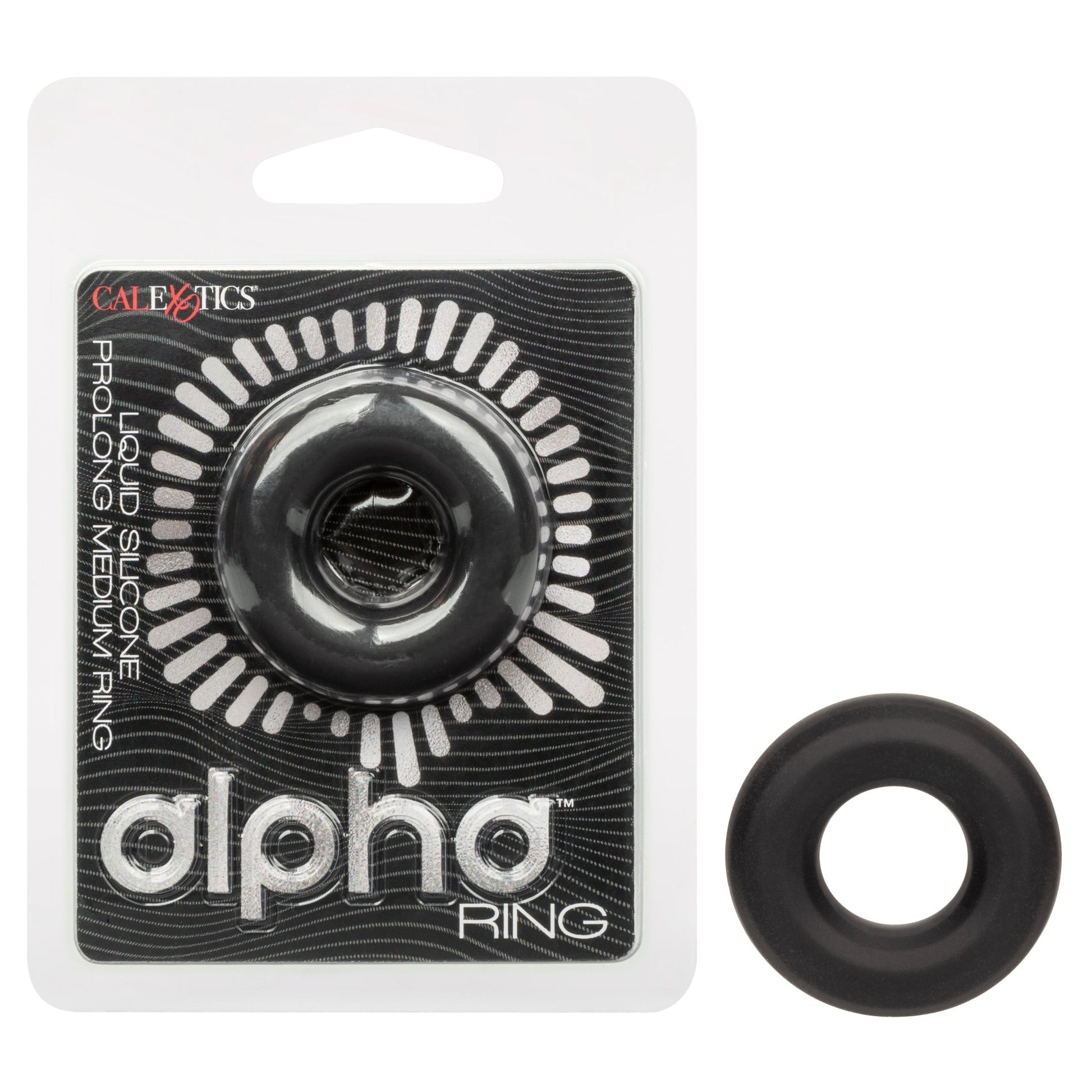 Alpha Liquid Silicone Prolong Medium Ring - Black SE1491502