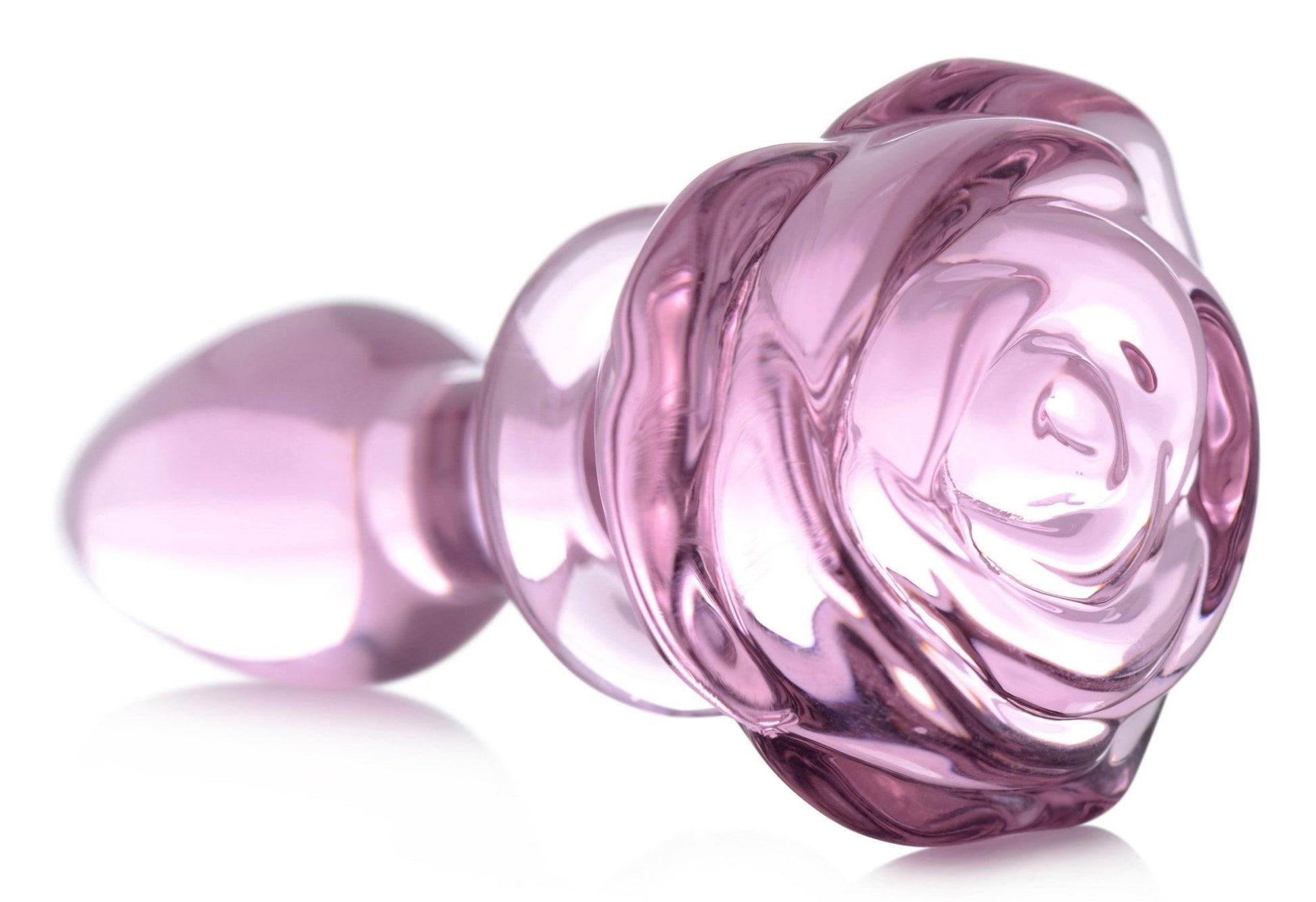 Pink Rose Glass Anal Plug - Small BTYS-AG650-SML