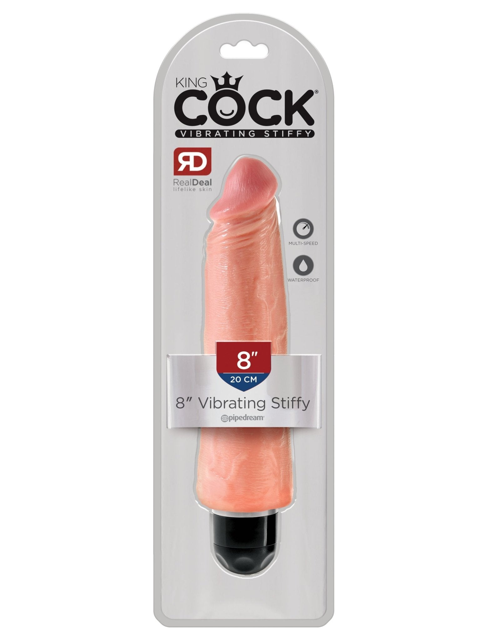 King Cock 8 Inch Vibrating Stiffy Flesh PD5523-21