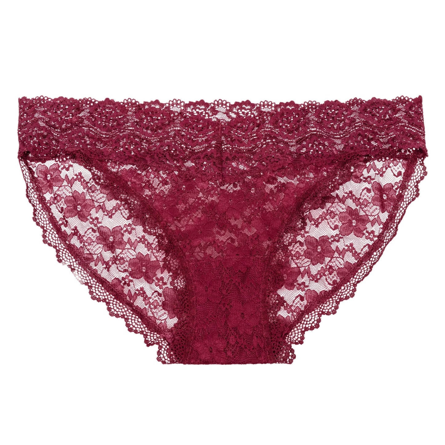 Remote Control Lace Panty Set - L/ XL - Burgundy SE0077893