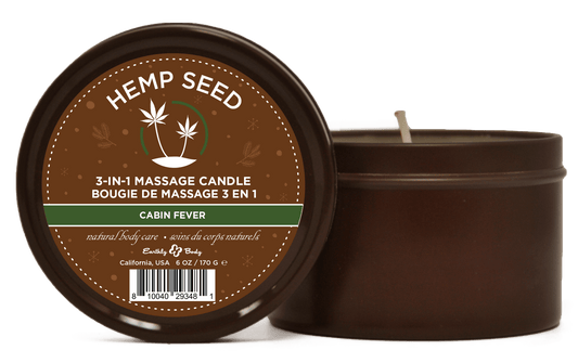 Hemp Seed 3-in-1 Massage Candle Cabin Fever 6oz/  170 G EB-HSCH021A