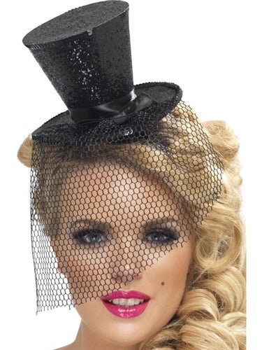 Mini Top Hat on Headband - Black FV-32927