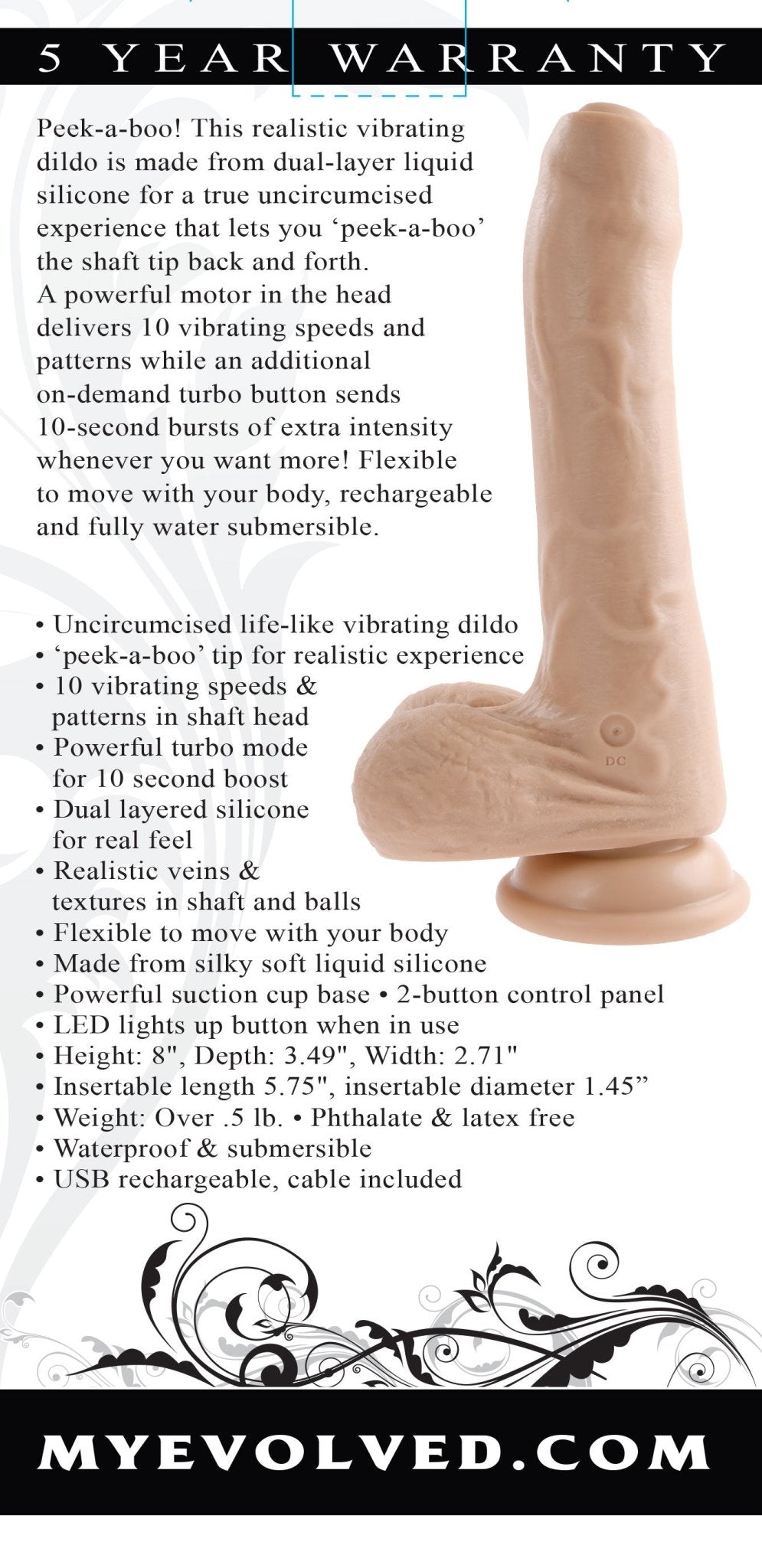 Peek a Boo Vibrating Dildo - Light EN-RD-2772-2