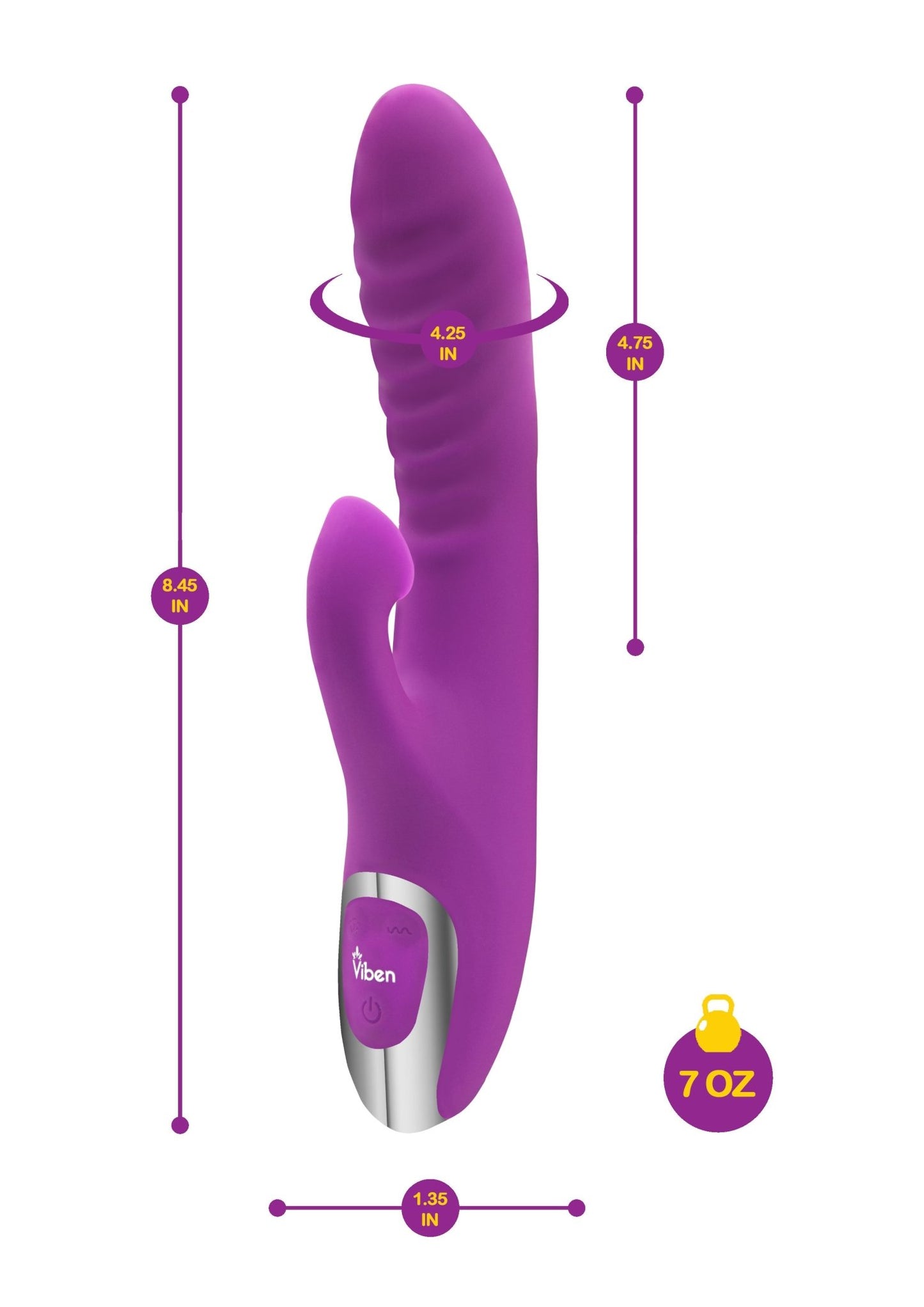 Frenzy - Rabbit Vibe With Clitoral Suction - Berry VB-66106