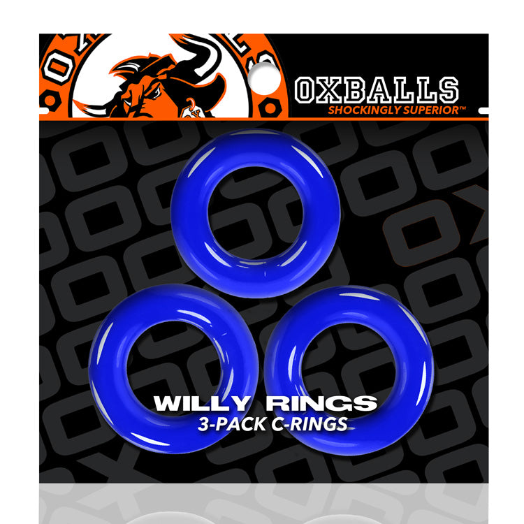 Willy Rings 3-Pack Cockrings - Police Blue OX-3047-PLC