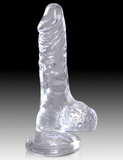 King Cock Clear 4 Inch Cock With Balls PD5750-20