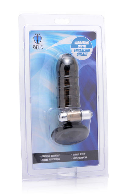 Vibrating Girth Enhancing Sheath - Black TV-AF150