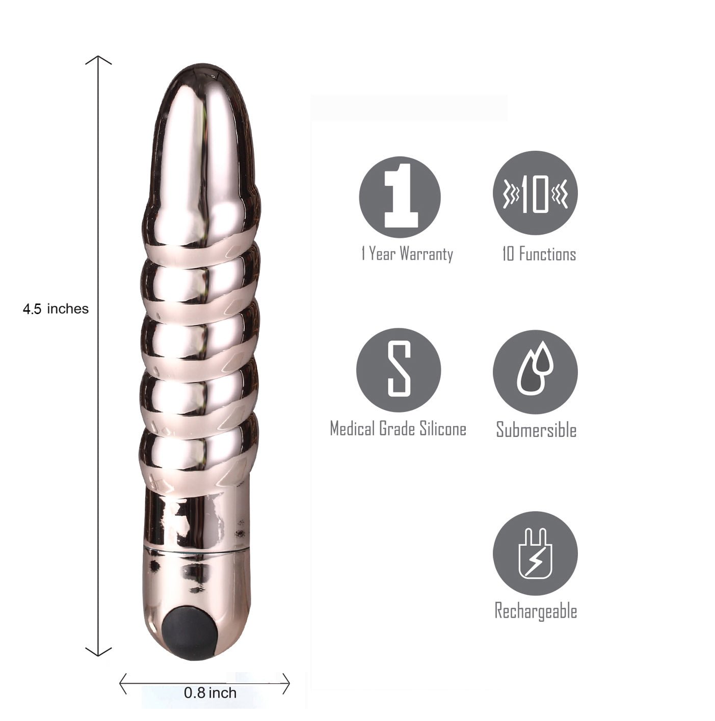 Lola 10 Function Vibrating Twisty Bullet - Rose Gold MTMA331RG