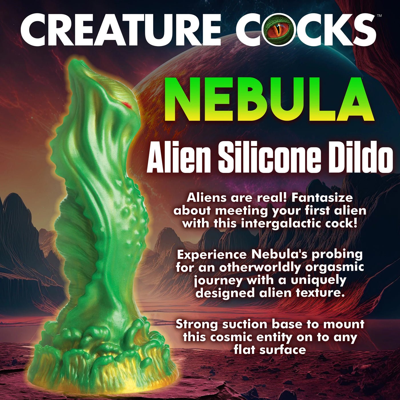 Nebula Alien Silicone Dildo - Green CC-AH268