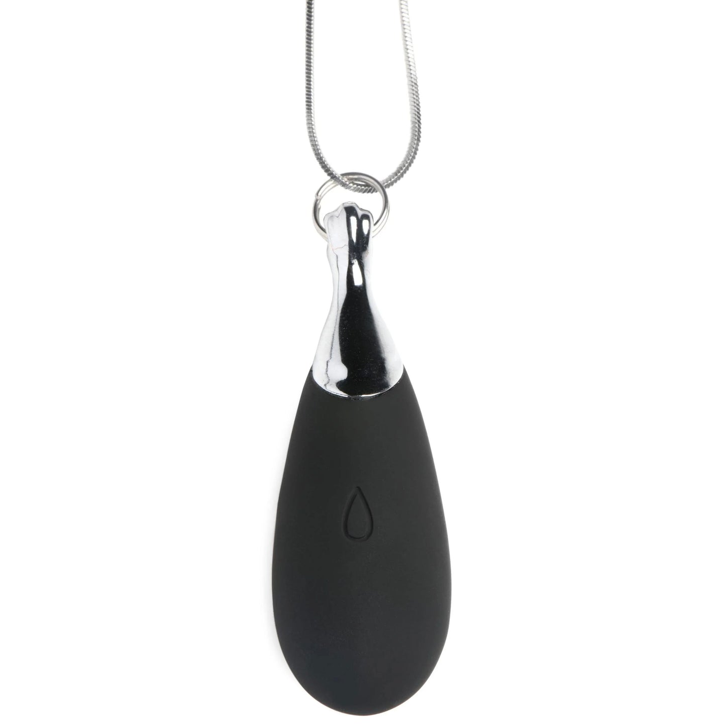 10x Vibrating Silicone Teardrop Necklace - Black CH-AH103