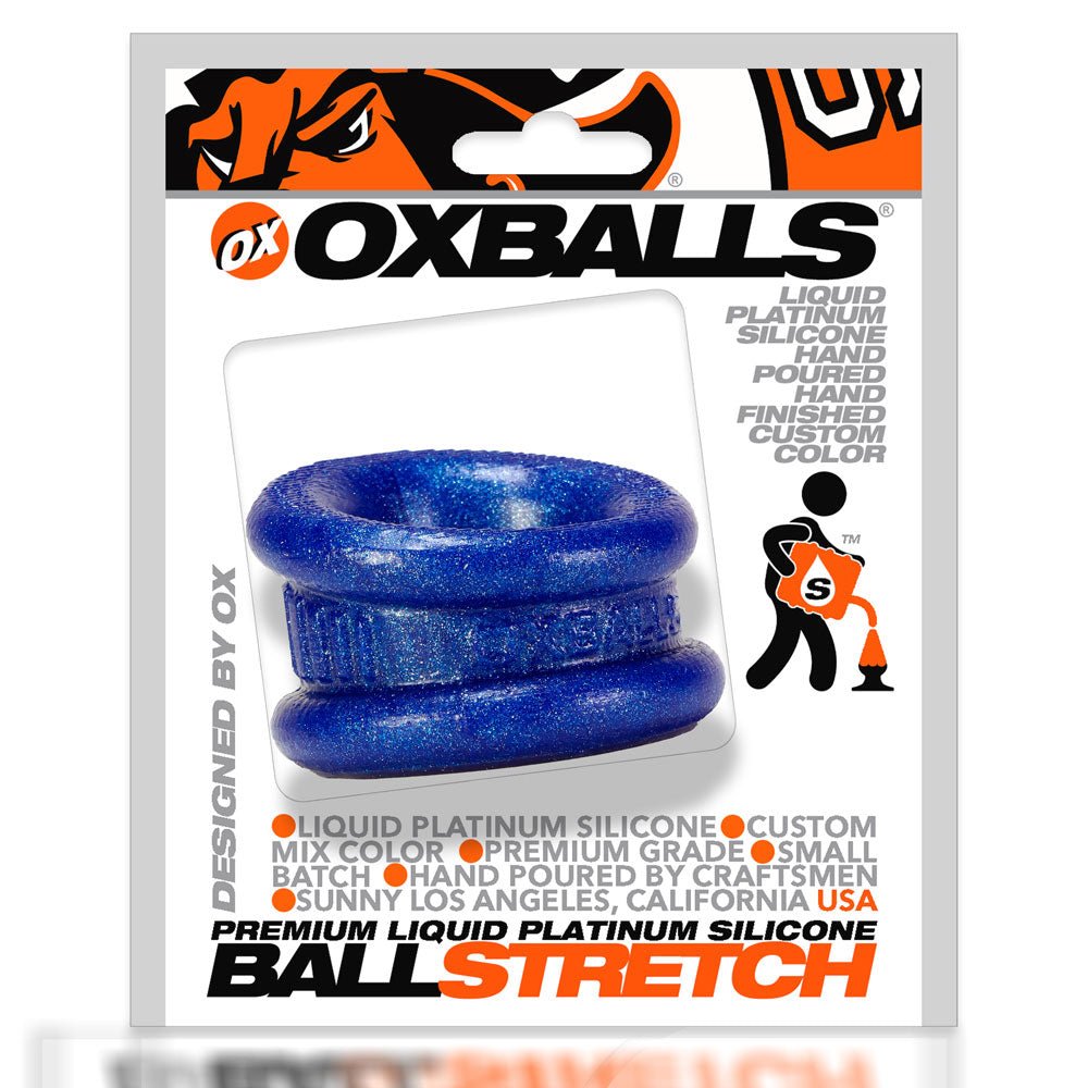 Neo 1.25 Inch Short Ball Stretcher Squishy Silicon - Blue Balls OX-1258-BLB