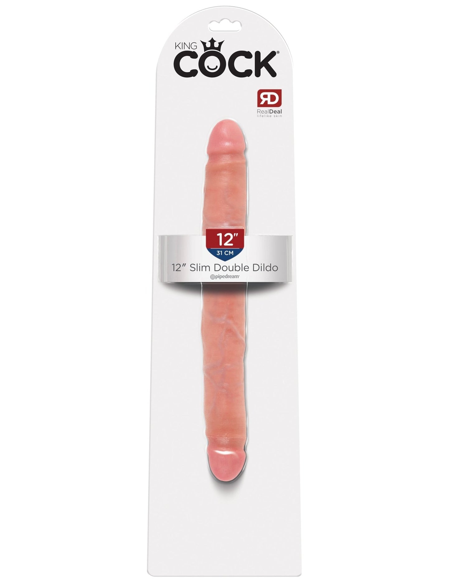 King Cock 12 Inch Slim Double Dildo - Flesh PD5516-21