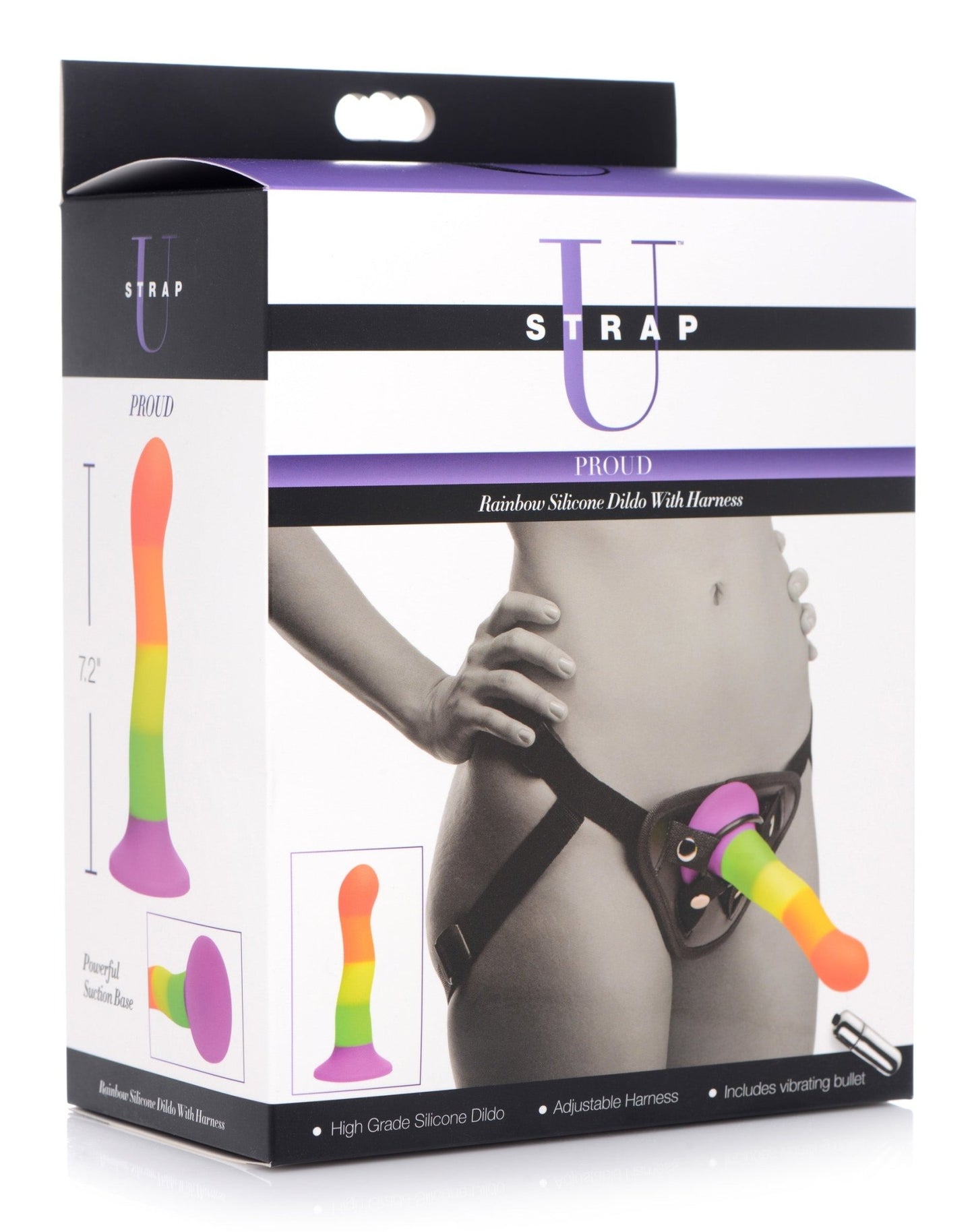 Proud Rainbow Silicone Dildo With Harness SU-AG245