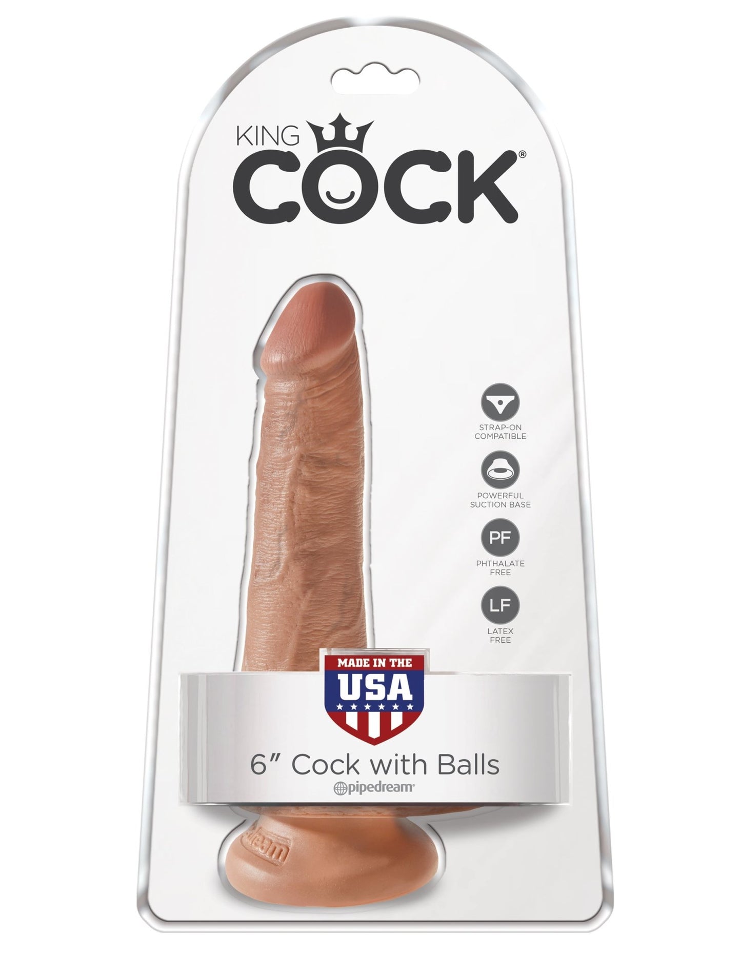 King Cock 6 Inch Cock With Balls - Tan PD5531-22