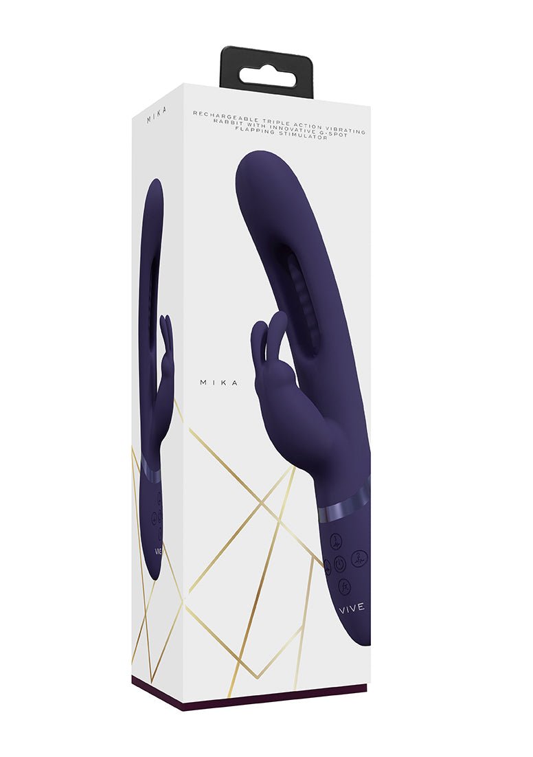 Mika - Triple Rabbit With G-Spot Flapping - Purple SH-VIVE057PUR